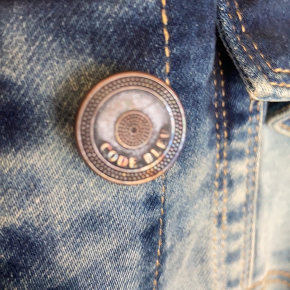 Washed Denim Style Jean Jacket Size 1X - Picture 5 of 6